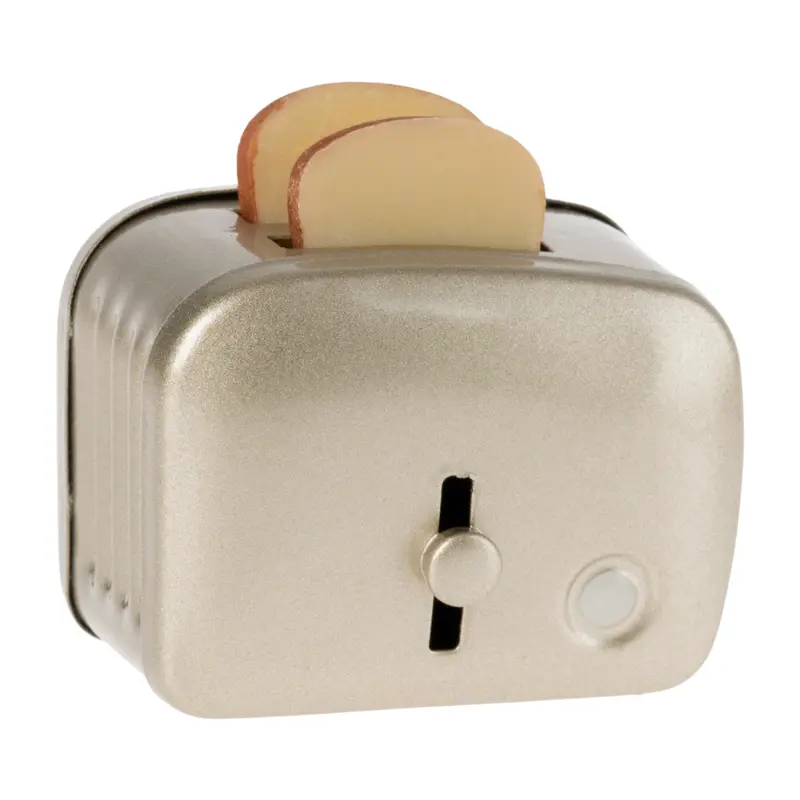 Miniature Toaster & Bread, Silver
