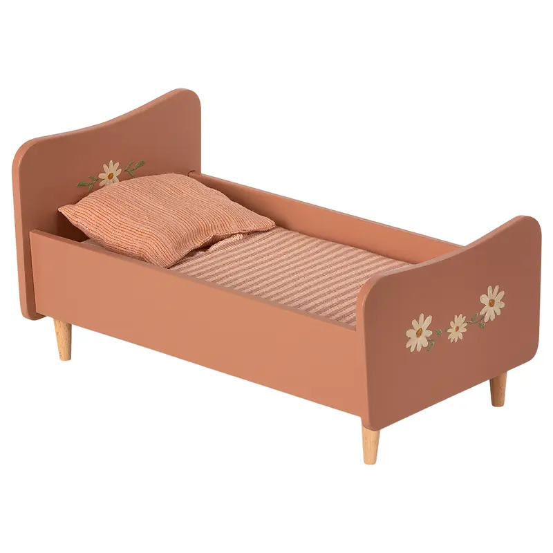 Wooden Bed, Miniature - Rose
