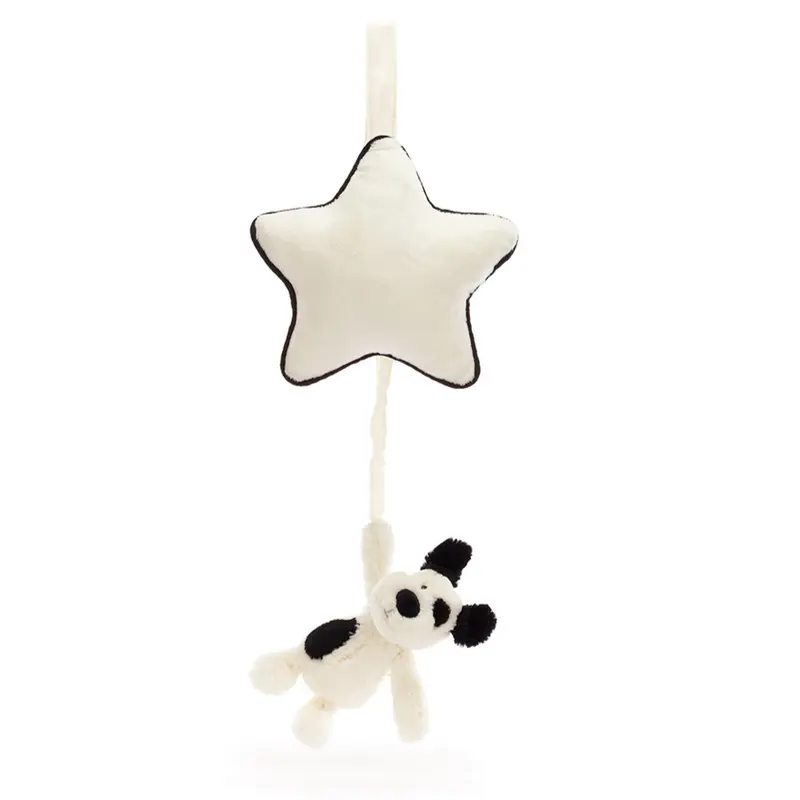 Bashful Black & Cream Puppy Musical Pull