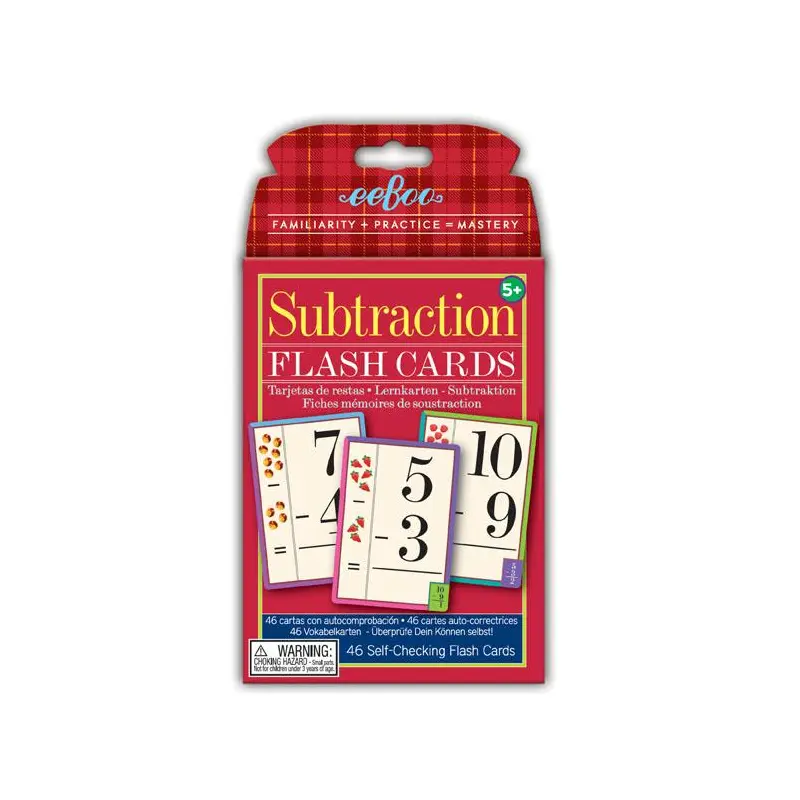 Subtraction Flash Cards