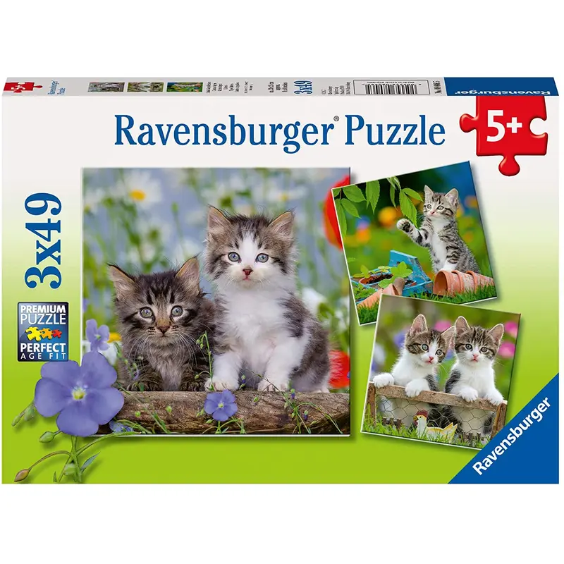 Tiger Kittens 3 x 49 Piece Puzzles