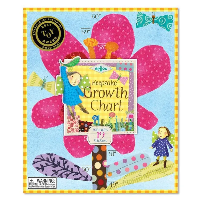 Hot Pink Flower Keepsake Growth Chart