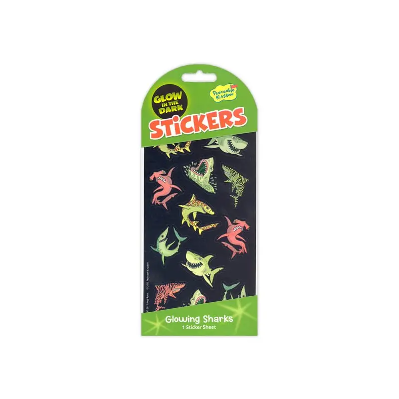 Glow-in-the-Dark Sharks Sticker Pack