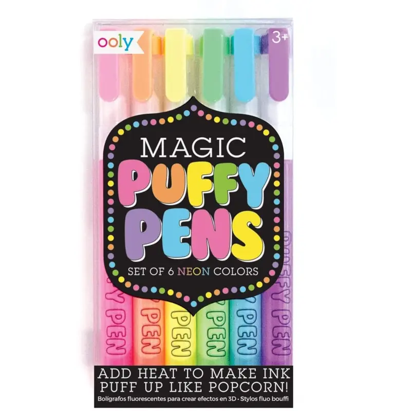 Magic Puffy Pens - 6 Neon Colors