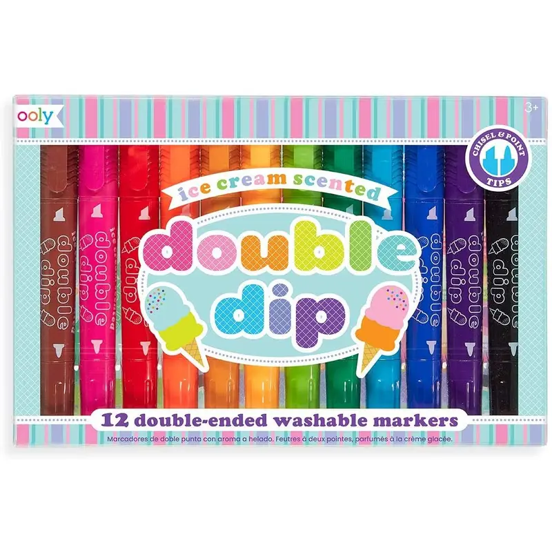 Ooly Double Dip Ice Cream Scented Washable Markers - Set of 12