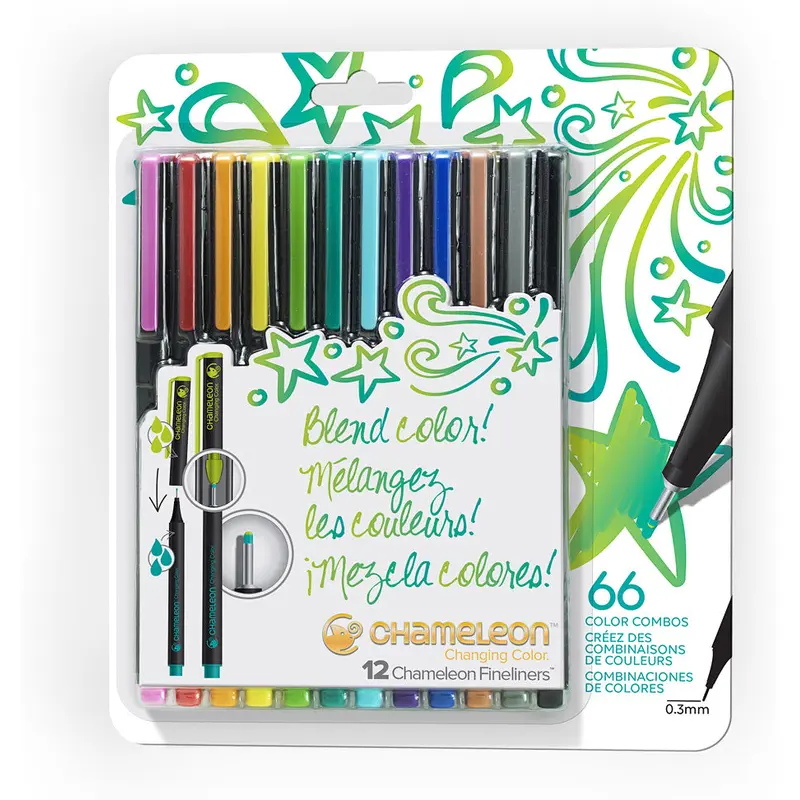 Chameleon Fineliners 12pk Bright Colors