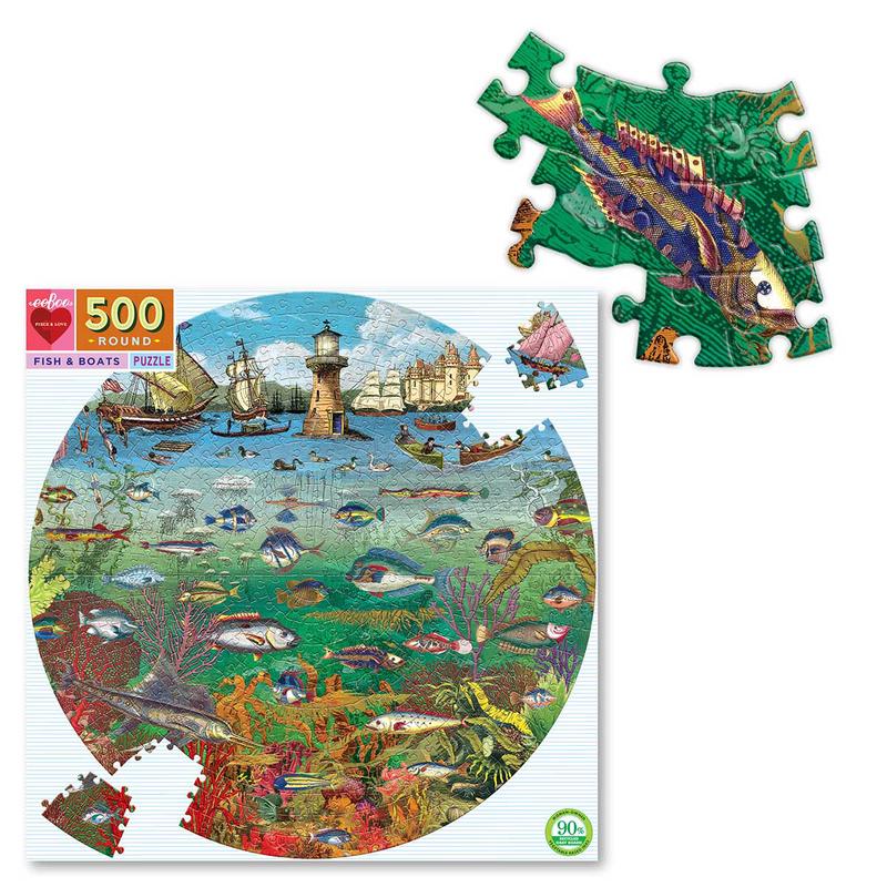 Fish & Boats 500 Piece Round Puzzle