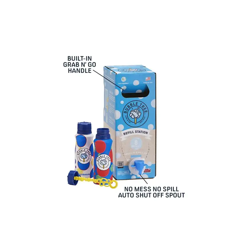 2 Pack Refillable Bubble Bottles & 1 Liter Refill Bubble Solution