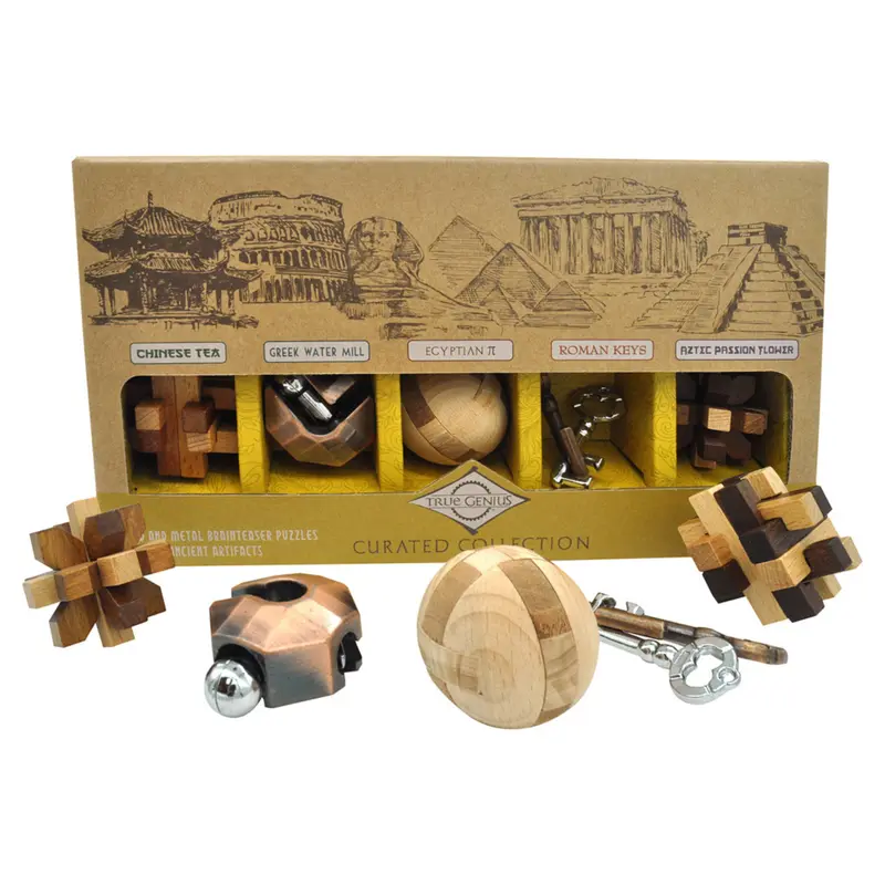 True Genius Wooden Brainteaser Puzzles: Curated Collection
