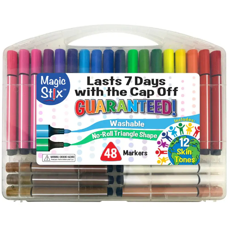 Magic Stick Washable Markers 48 pack, includes Global Skin Tones