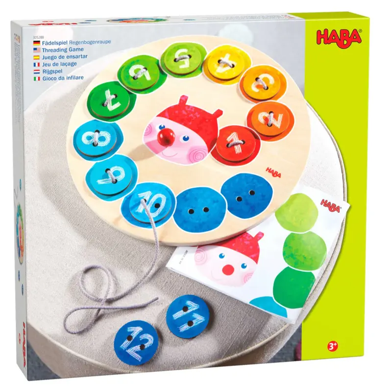 Rainbow Caterpillar Threading Game