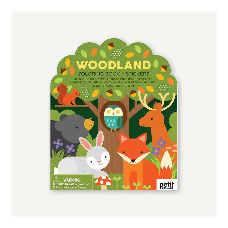 Woodland Coloring Book + Stickers