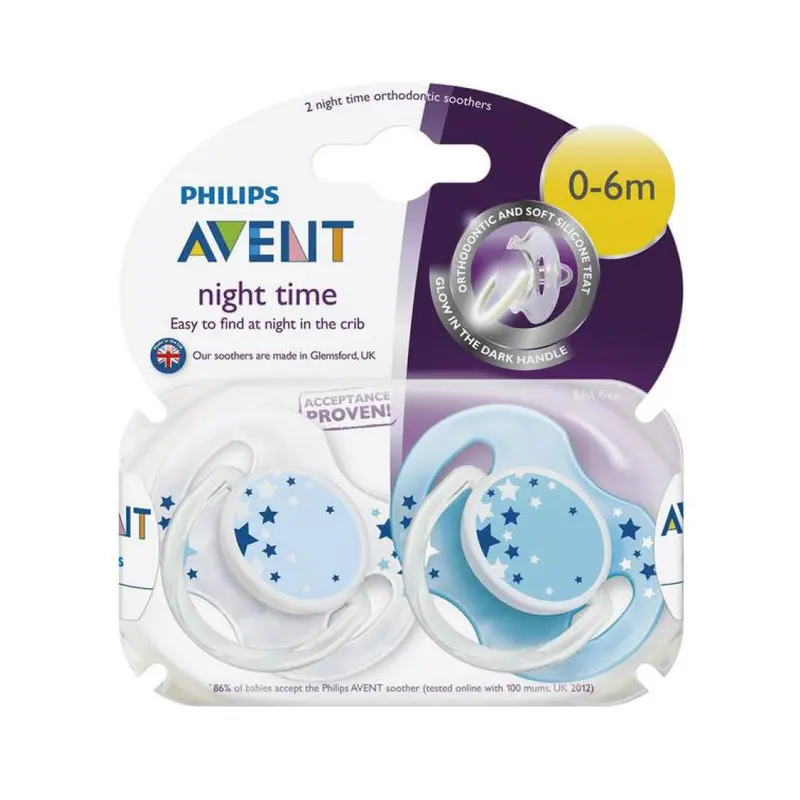 Night Time Pacifier 0-6M - Pack of 2