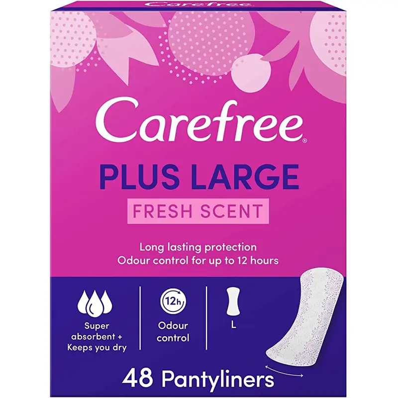 Carefree Plus Large Pantyliners - Fresh Scent 48pcs - 33% OFF
