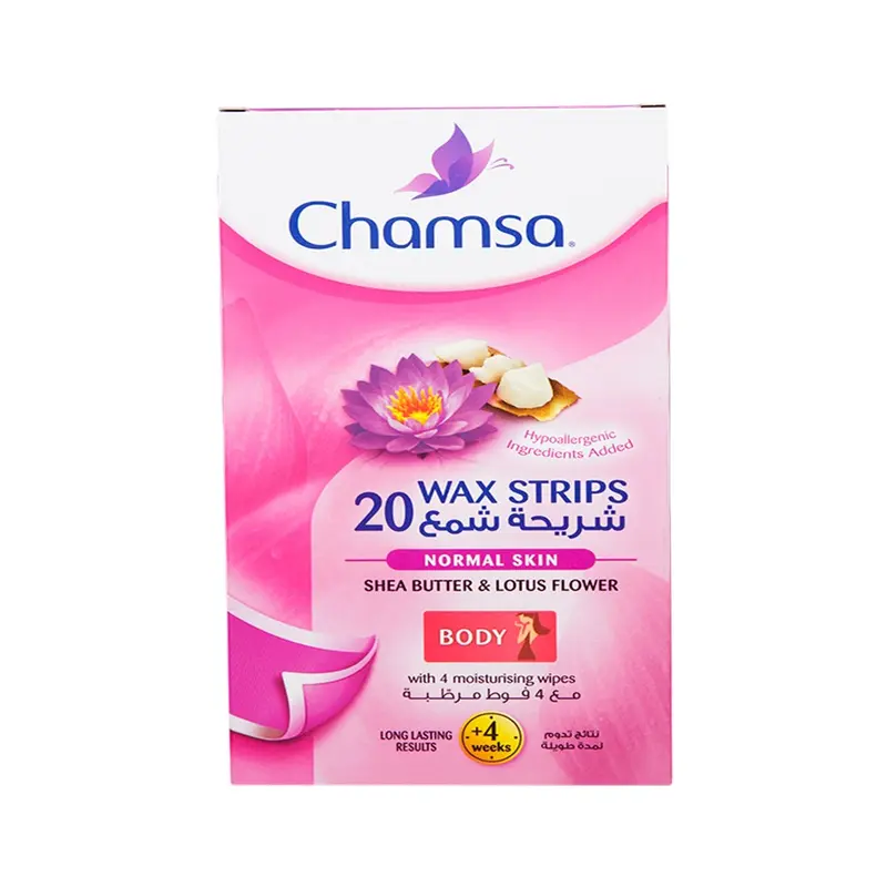 Chamsa Shea Butter And Lotus Flower Wax Strips 20 Count