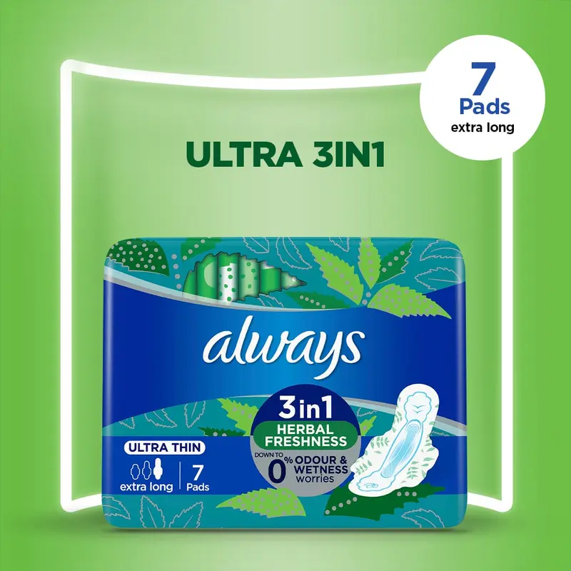 Always Ultra Sanitary Pads Extra Long Single Pack 7 Pads
