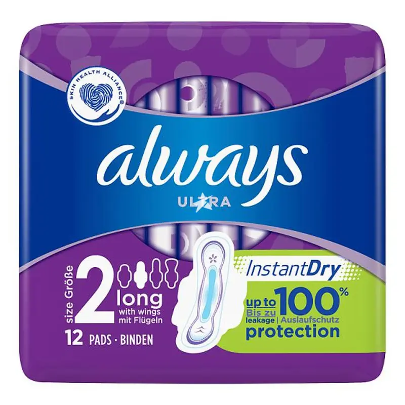 Ultra Long Sanitary Towels Wings 12 Pads (Size 2)