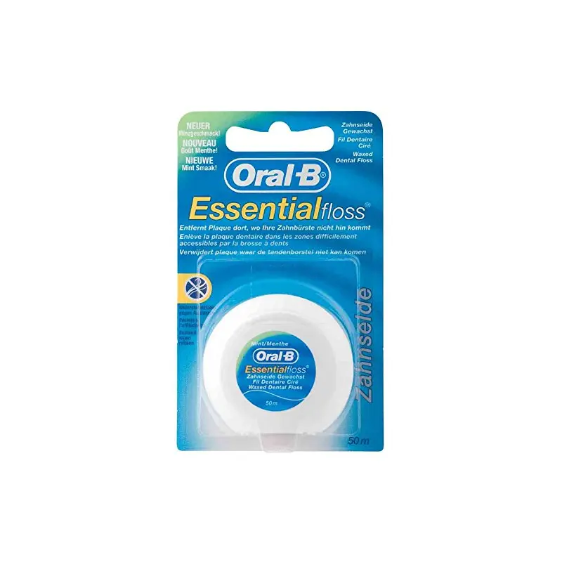 Oral B Essential Floss Waxed Dental Floss with Mint Flavor 50 M