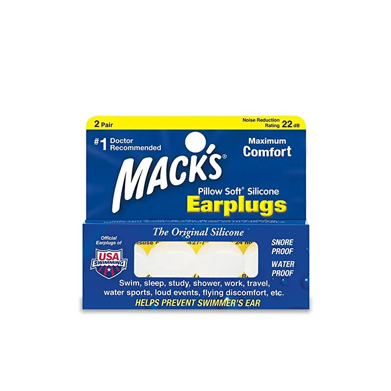 Soft Silicone Earplugs White 2 Pair