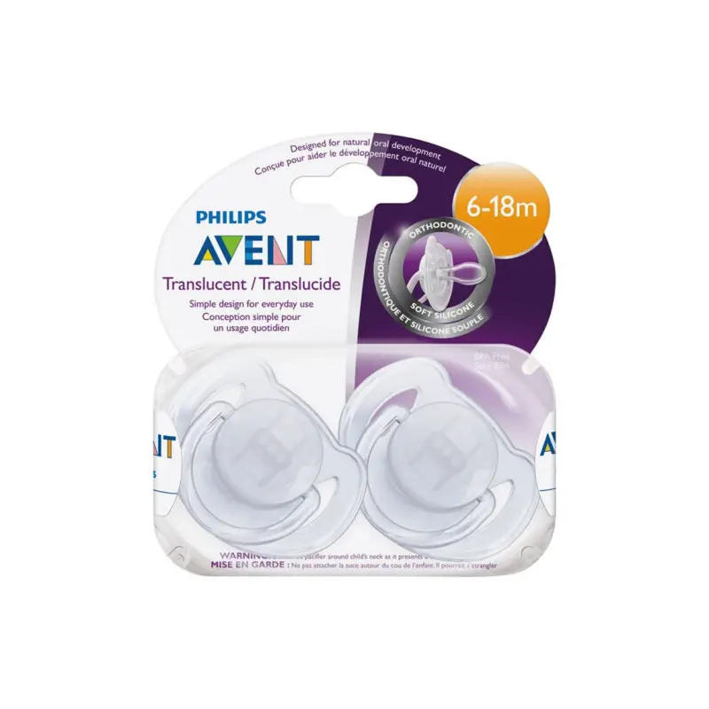 6-18m Pacifiers Translucent Transparent