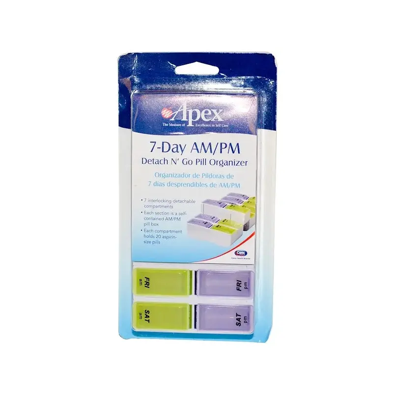 7-Day AM PM Detach N Go 1 Pill Organizer