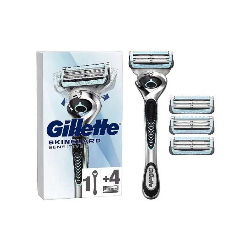 SkinGuard Razor, 1 Handle and 4 Razor Blade Refills