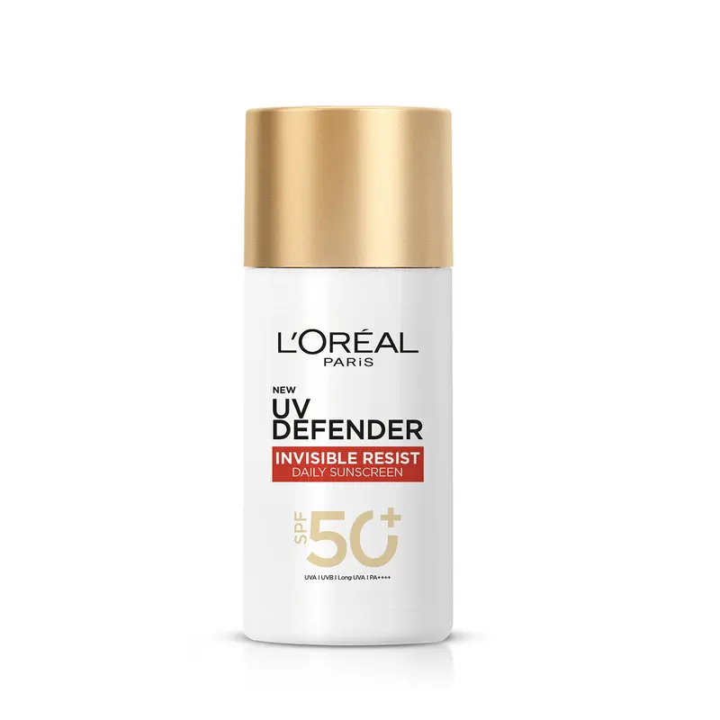 UV Defender Invisible Resist Sunscreen SPF50+, Daily Sunscreen With Long Uva Protection, For All Skin Types