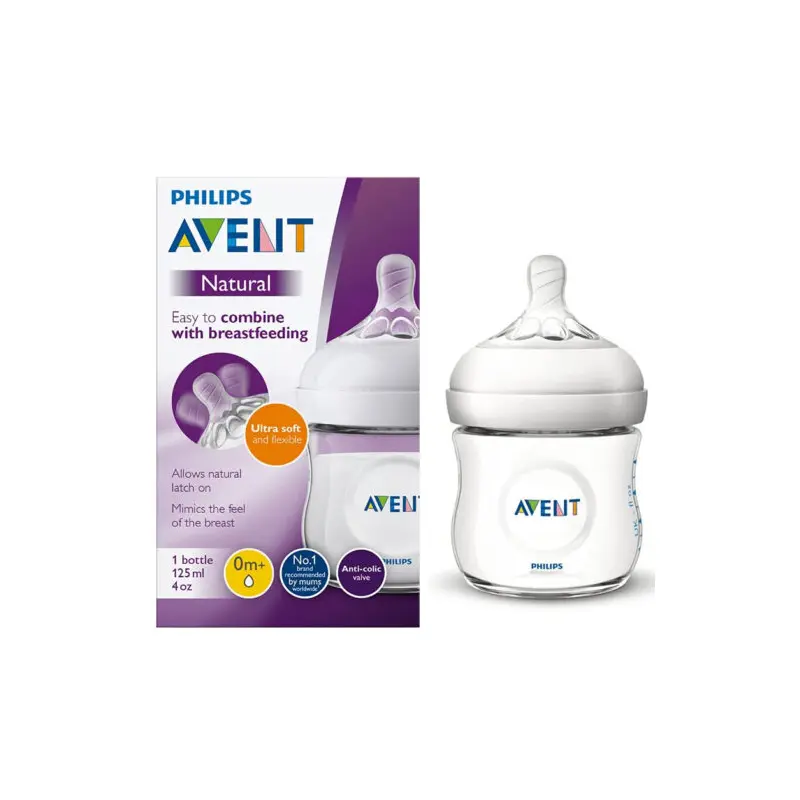125ml 0m+ Baby Bottle Natural Ultra Soft