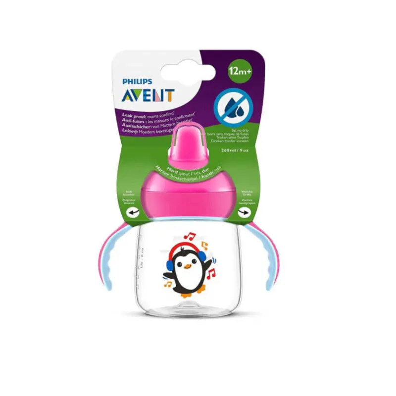 12m+ 260ml Water Sprout Leak Proof Cup Pink