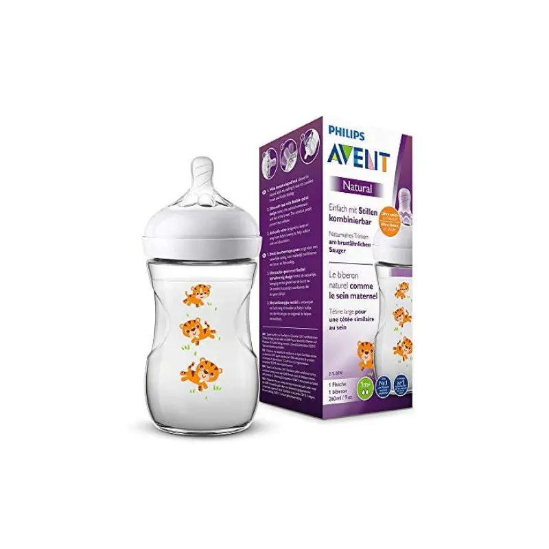 Philips Avent Natural Plastic Bottle - Tiger 260ml