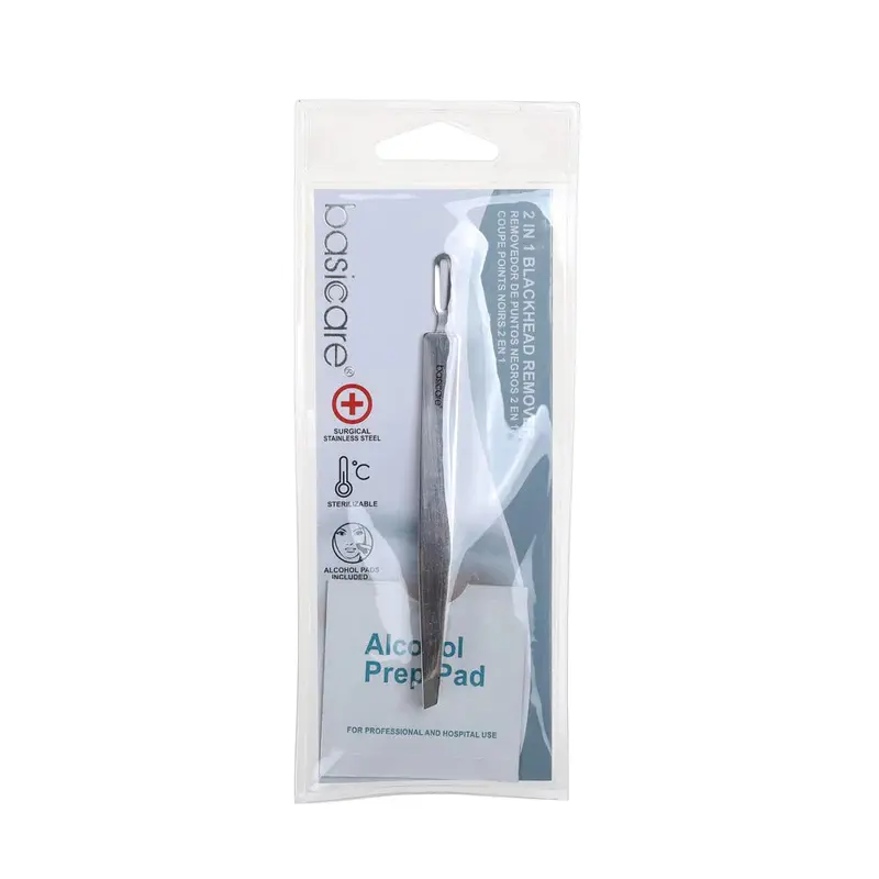 2 in 1 Blackhead Remover With Slant Tip Tweezers