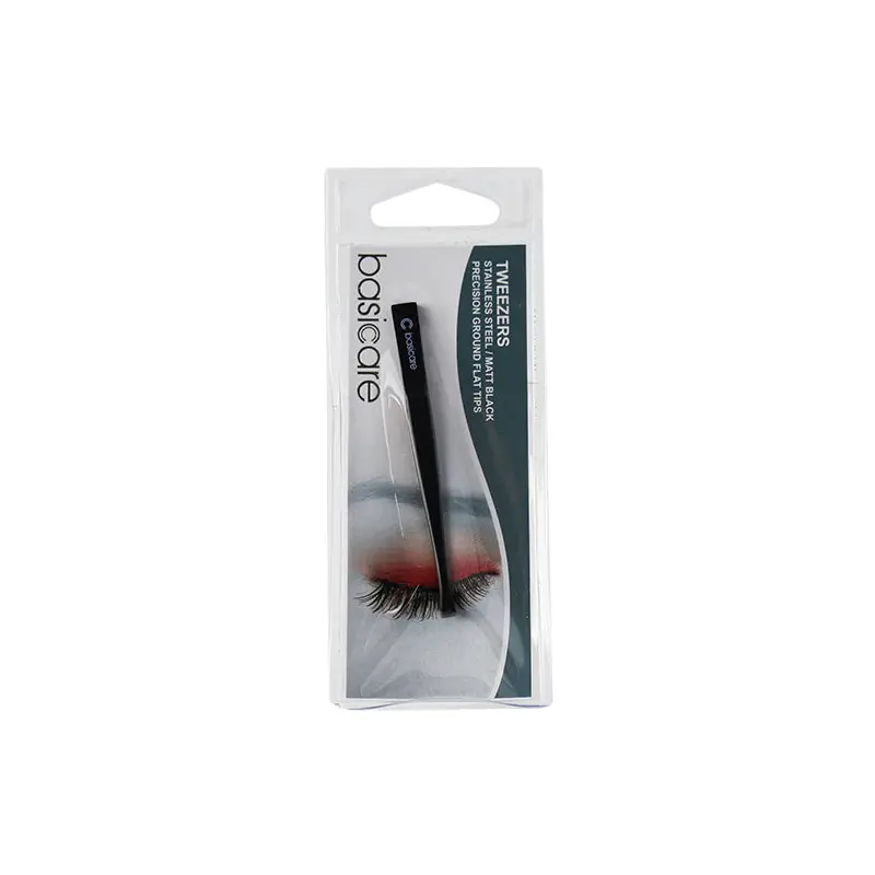 Tweezers Matt Black Flat Tips