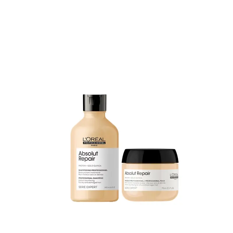 Absolut Repair Shampoo and Travel Size Mask Copack