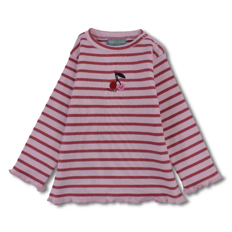 Baby Girls Cotton T-Shirt  Striped Pink/Red
