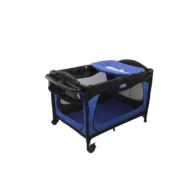 Baby Play Pen Premium Waterproof Linen  Dark & Blue