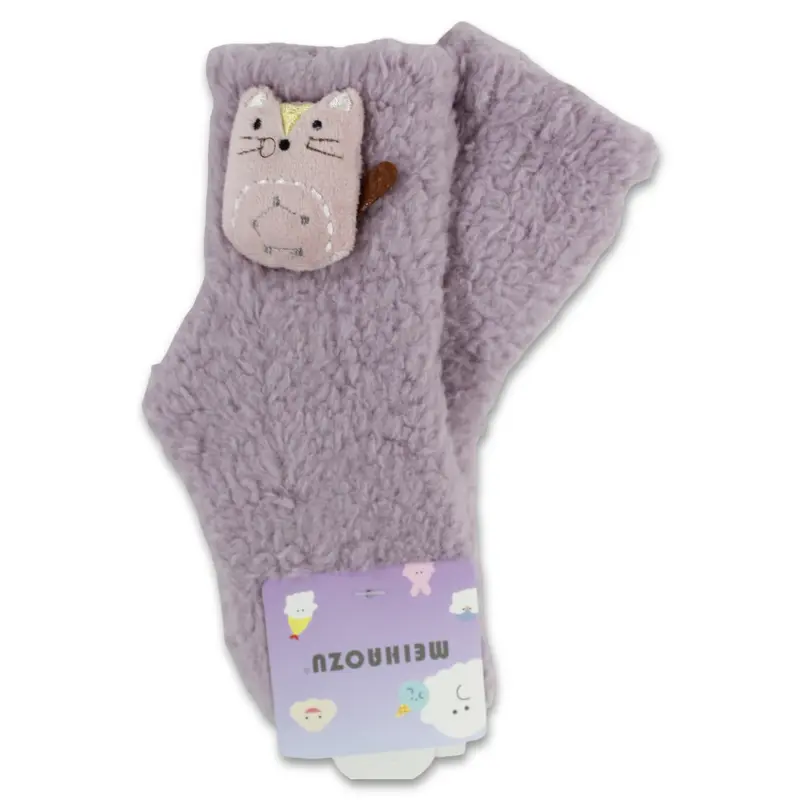 Girls Socks  Purple with Owl Design