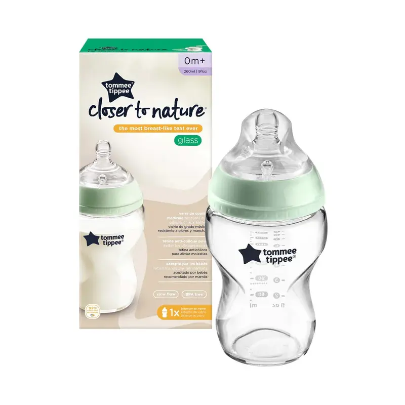 Tommee Tippee Closer to Nature Glass Feeding Bottle - 260ml