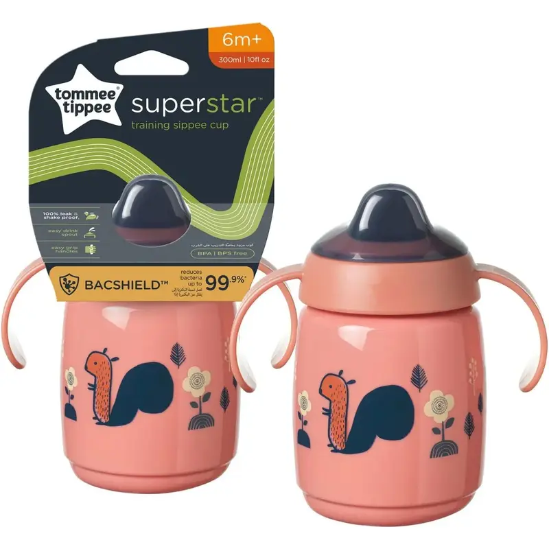 Tommee Tippee Superstar Sippee Trainer Sippy Cup (6m+, 300ml, Pink)
