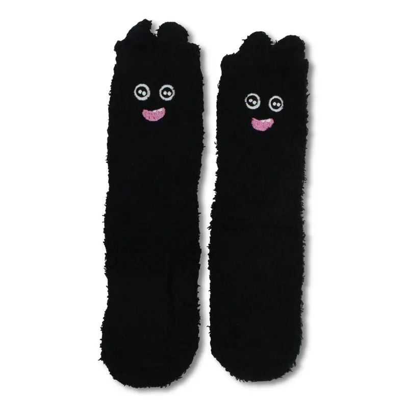 Unisex Socks  Black with Cartoon Character Design