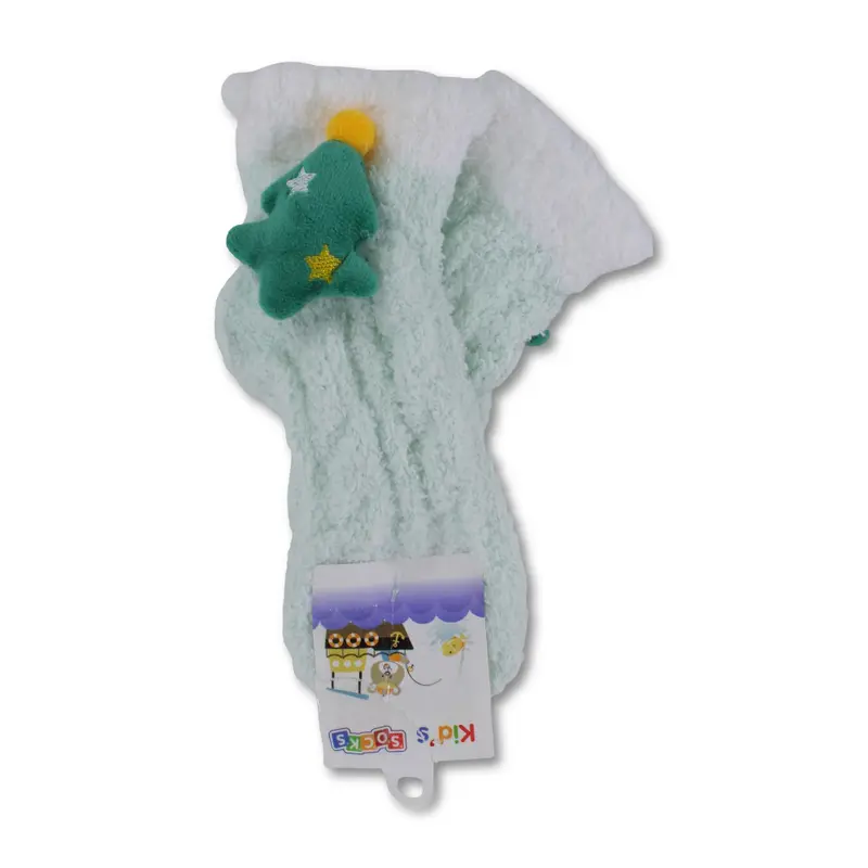 Unisex Socks  Mint with Christmas Tree Design