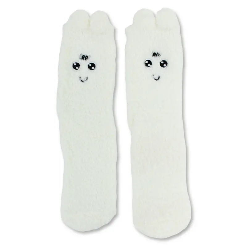Unisex Socks  White with Cartoon Character Design