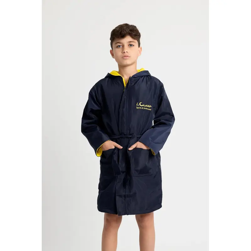 Unisex Waterproof Swim Robe  Navy Blue