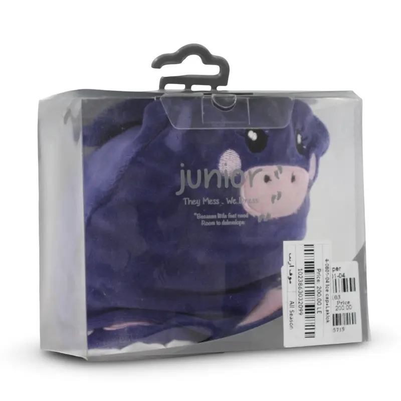 Baby Girls Velvet Winter Set  Purple with Bunny Design (Beanie + Footies)