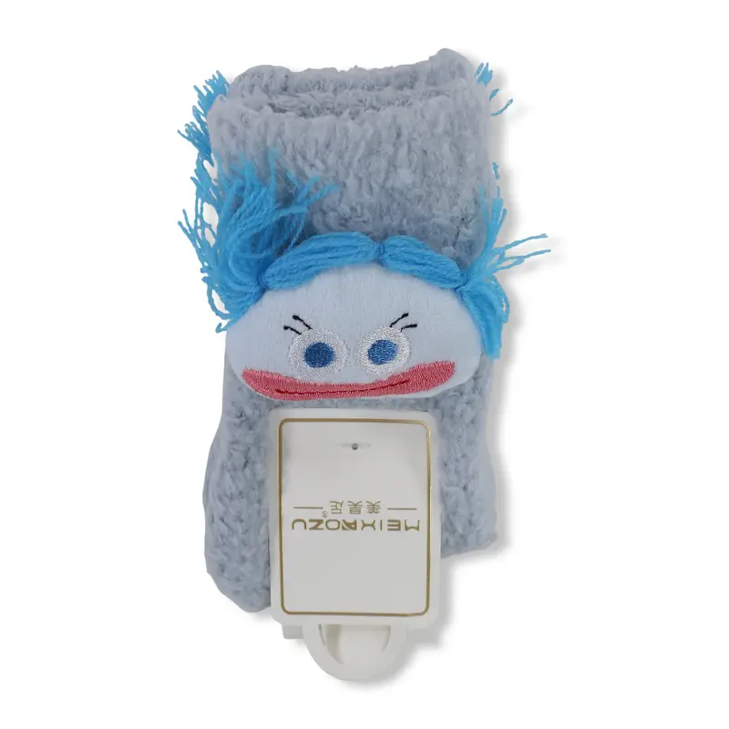 Girls Socks  Baby Blue with Doll Design