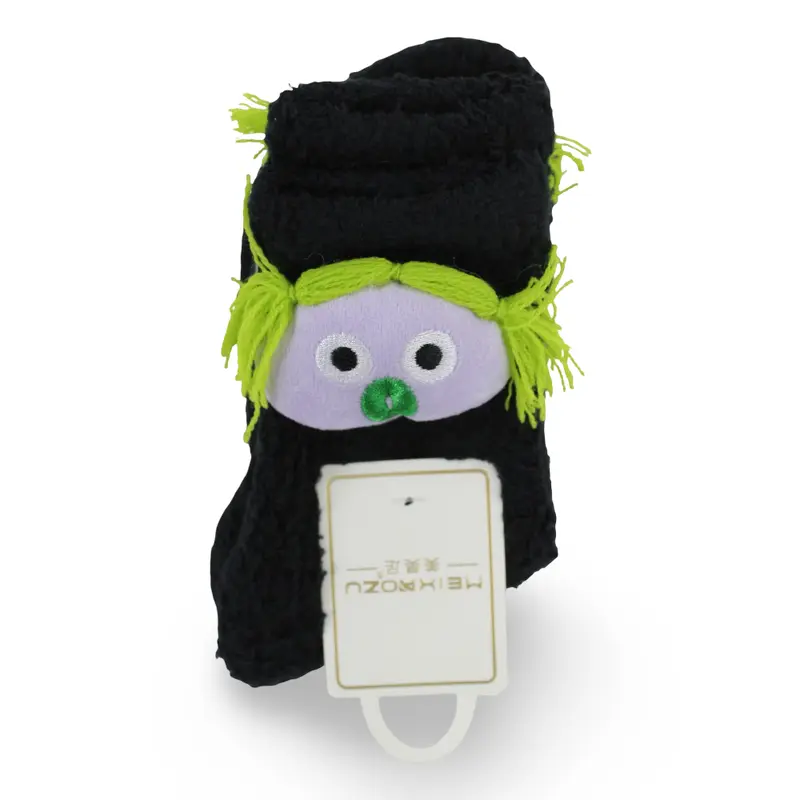 Girls Socks  Black with Doll Design