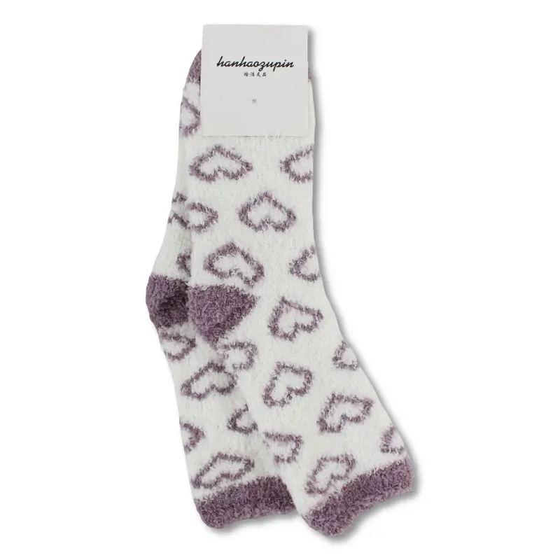Girls Socks  Dusty Pink with Hearts Design