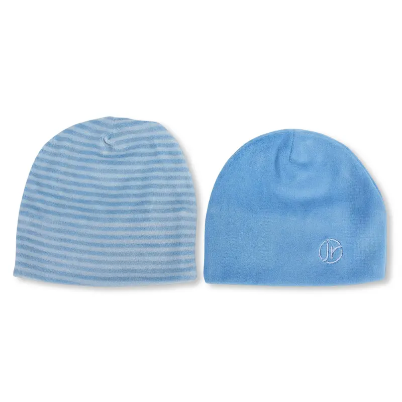 Pack of 2  Baby Boys Velvet Beanie (Aqua)