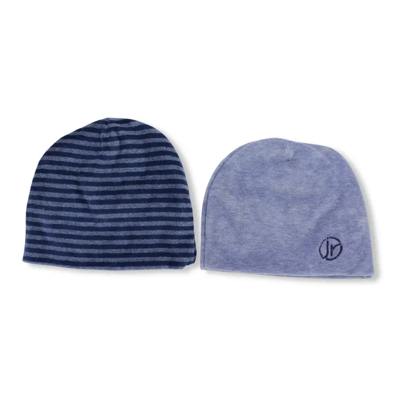 Pack of 2   Baby Boys Velvet Beanie (Indigo)