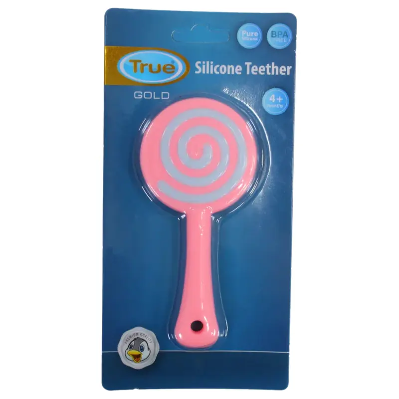 True Gold Silicone Teether  Pink Candy