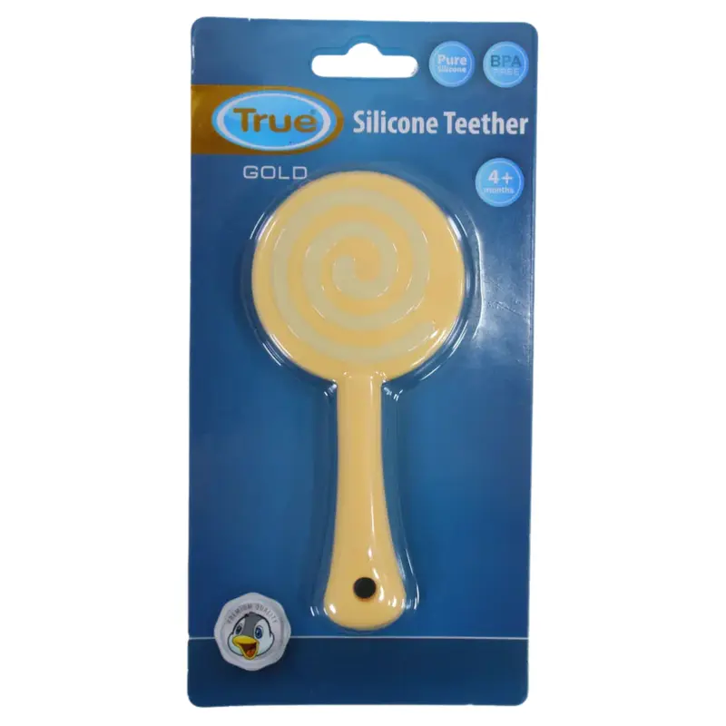 True Gold Silicone Teether  Yellow Candy